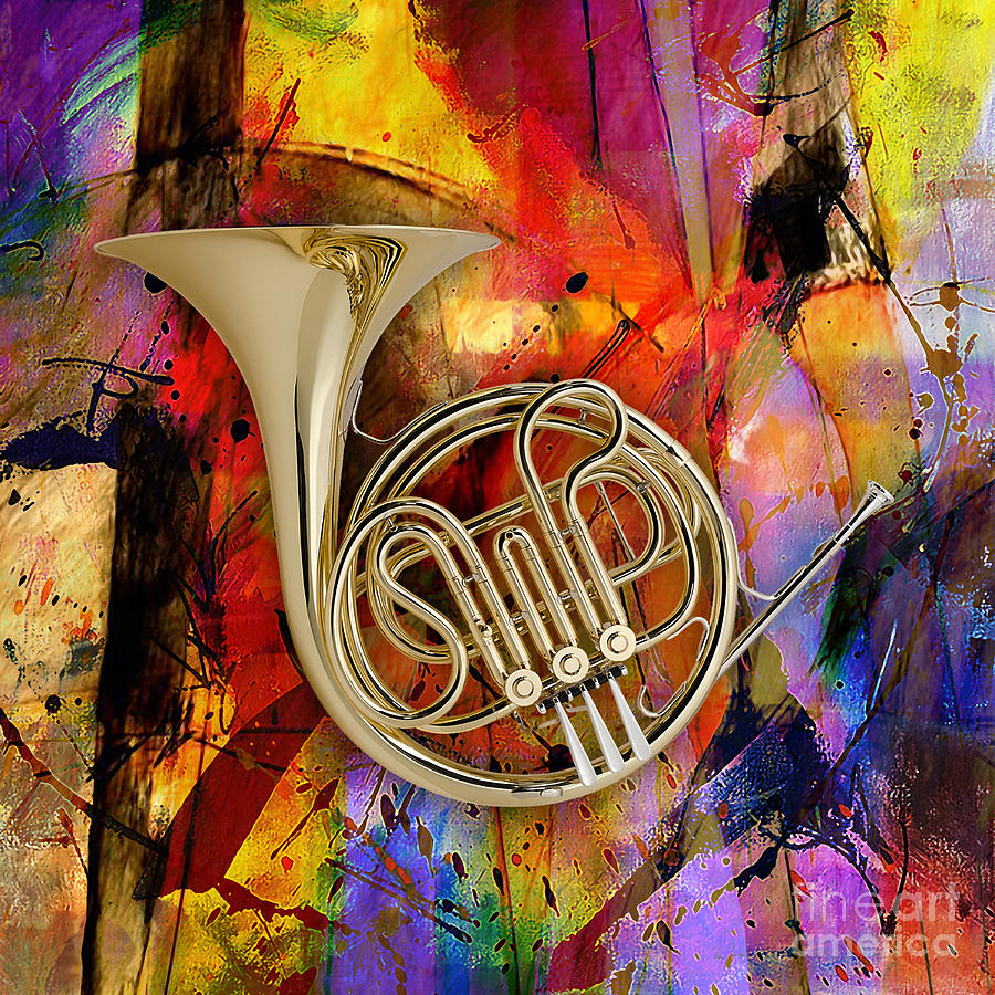 French Horn Mixed Media - French Horn #12 by Marvin Blaine