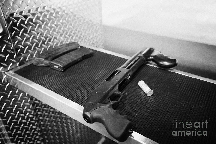 Las Vegas Photograph - 12 Gauge Assault Tactical Shotgun At A Gun Range In Las Vegas Nevada Usa by Joe Fox