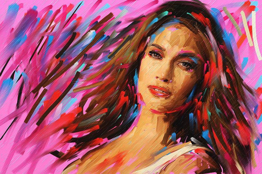 Jennifer Lopez #12 Painting by Bogdan Floridana Oana