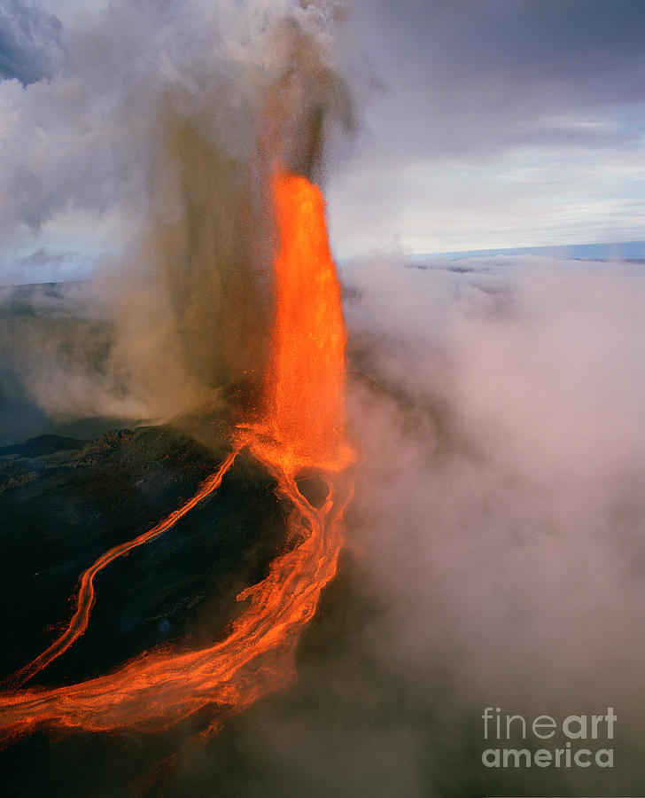 Lava Fountain At Kilauea Volcano, Hawaii #12 Photograph by Douglas Peebles