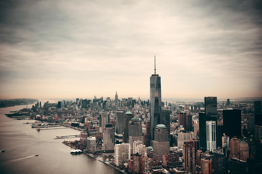 Manhattan aerial #12 Photograph by Songquan Deng