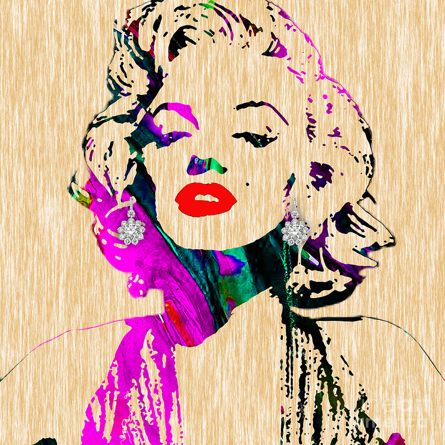 Marilyn Monroe Diamond Earring Collection #12 Mixed Media by Marvin Blaine
