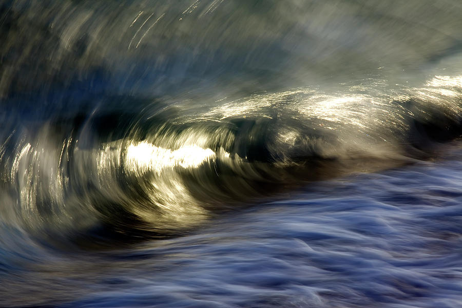 Nature Photograph - Ocean Wave Blurred By Motion  Hawaii #12 by Vince Cavataio