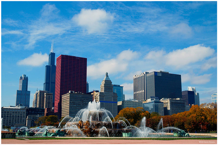Chicago Skyline Buckingham Fountain Photograph
