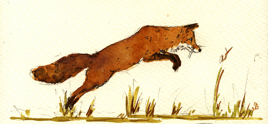 Wildlife Painting - Red Fox #12 by Juan  Bosco