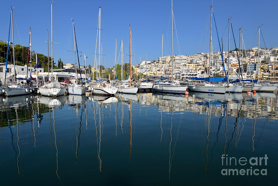 Reflections in Mikrolimano port #7 Photograph by George Atsametakis