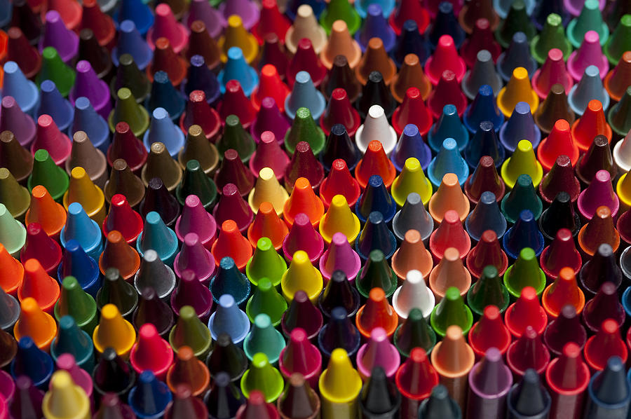 Rows of multicolored crayons  #12 Photograph by Jim Corwin