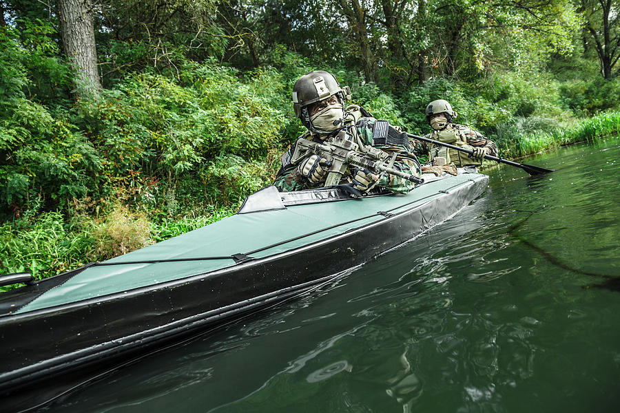 Special Forces Men Paddling Army Kayak Photograph by Oleg Zabielin - Pixels