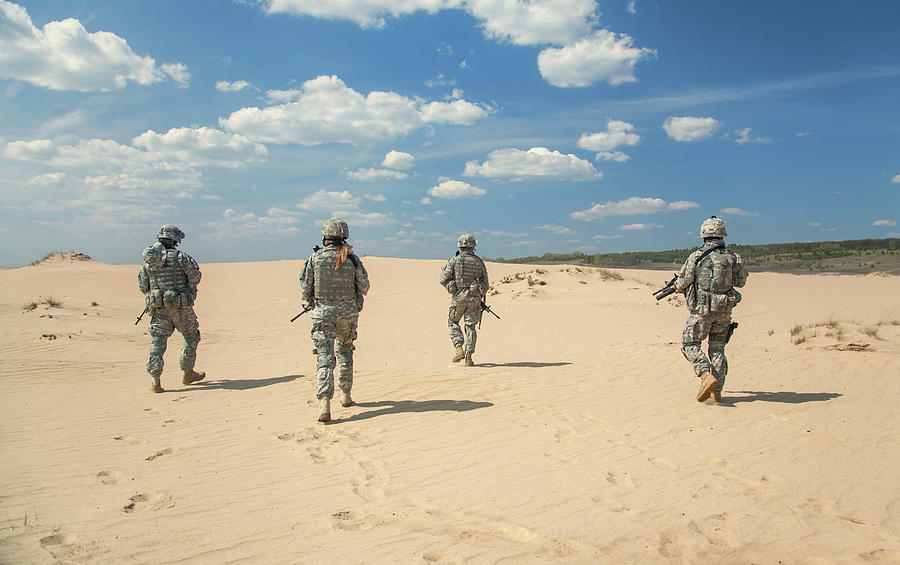 Platoon Movie Photograph - Team Of United States Airborne Infantry #12 by Oleg Zabielin