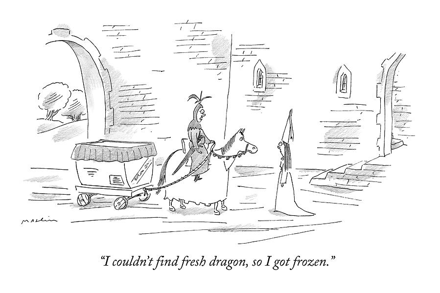 I Couldnt Find Fresh Dragon Drawing by Michael Maslin