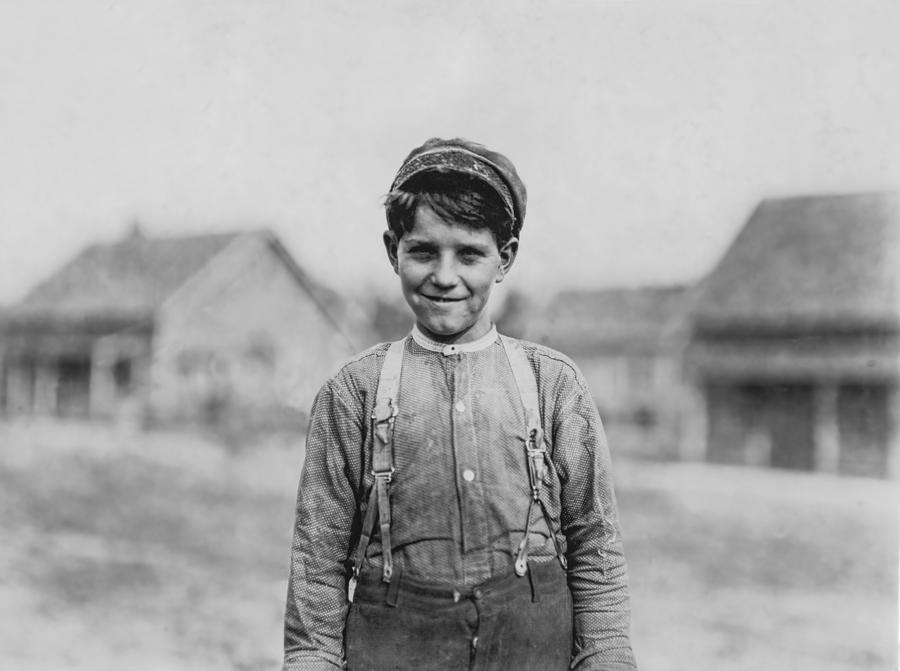 Black And White Photograph - 12 Year old Mill worker by Aged Pixel