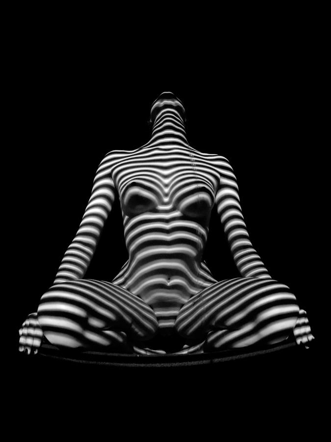 1212 Zebra Woman Nude Stripe Series   Photograph by Chris Maher