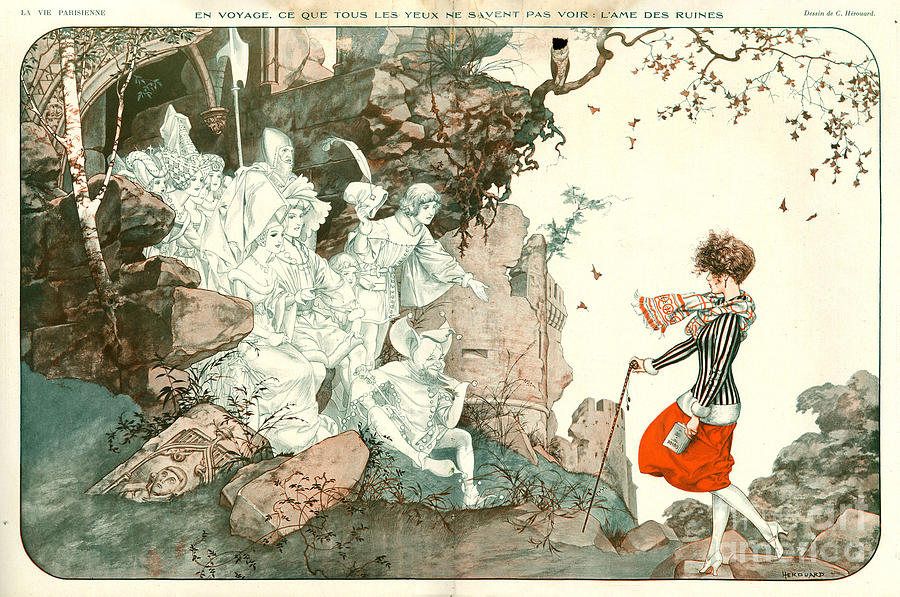France Drawing - 1920s France La Vie Parisienne Magazine #122 by The Advertising Archives
