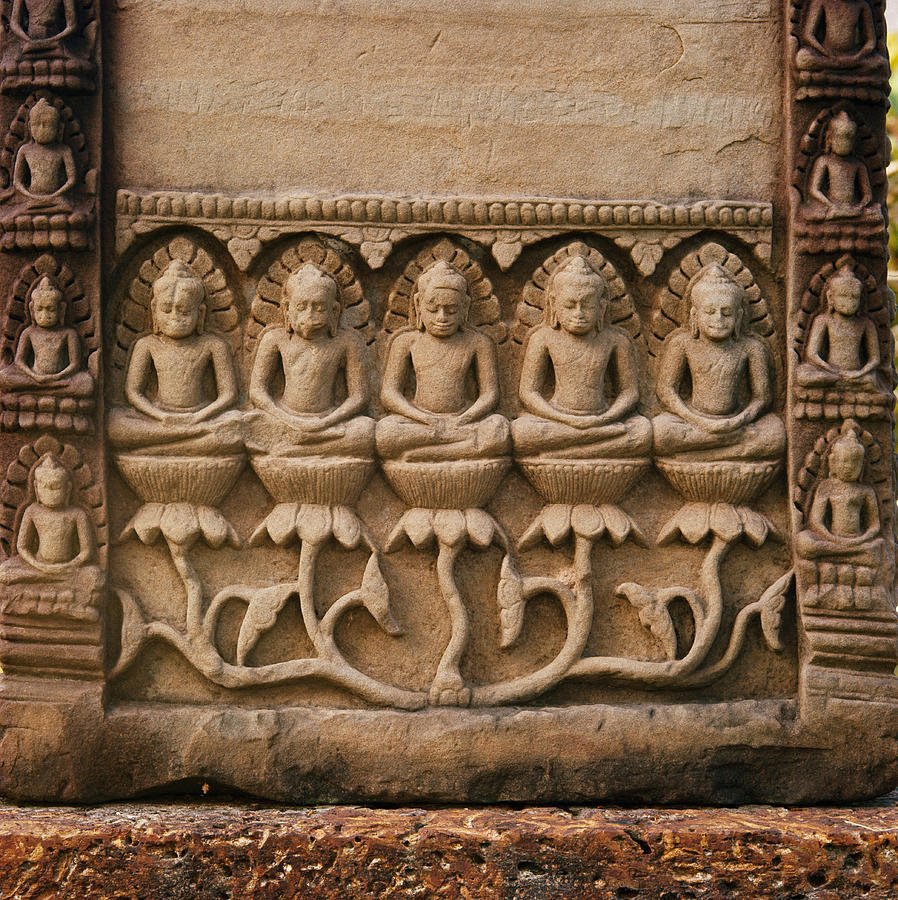 12th Century Cambodian Relief Carving Photograph by George Holton