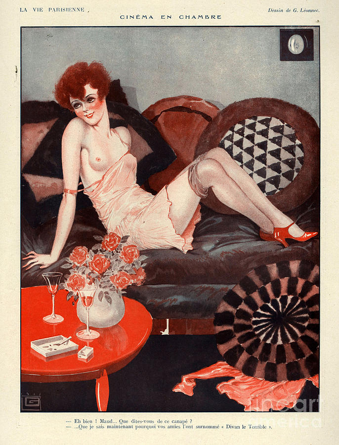 France Drawing - 1920s France La Vie Parisienne Magazine #13 by The Advertising Archives