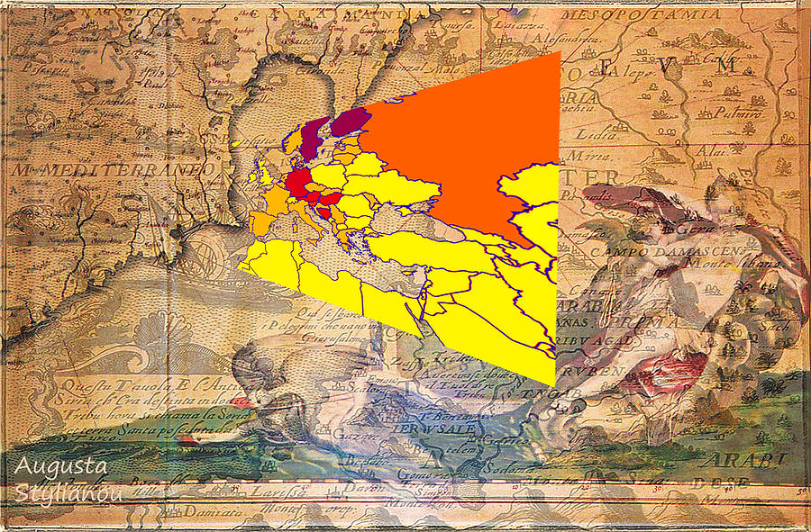 World Map and Ancient Cyprus #14 Digital Art by Augusta Stylianou