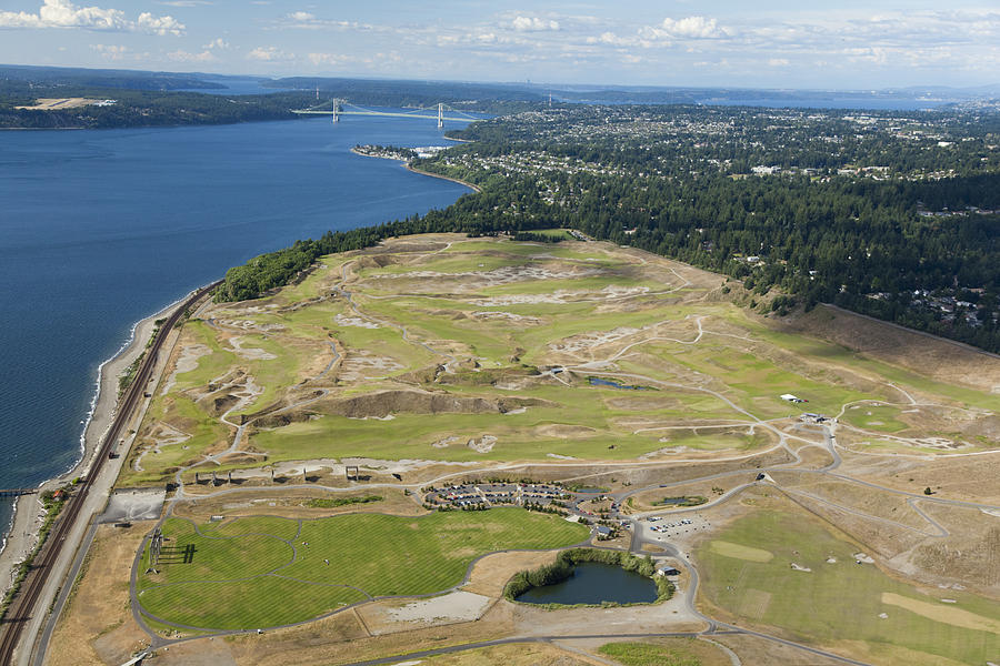 Architecture Photograph - Chambers Bay Golf Course, University #13 by Andrew Buchanan/SLP