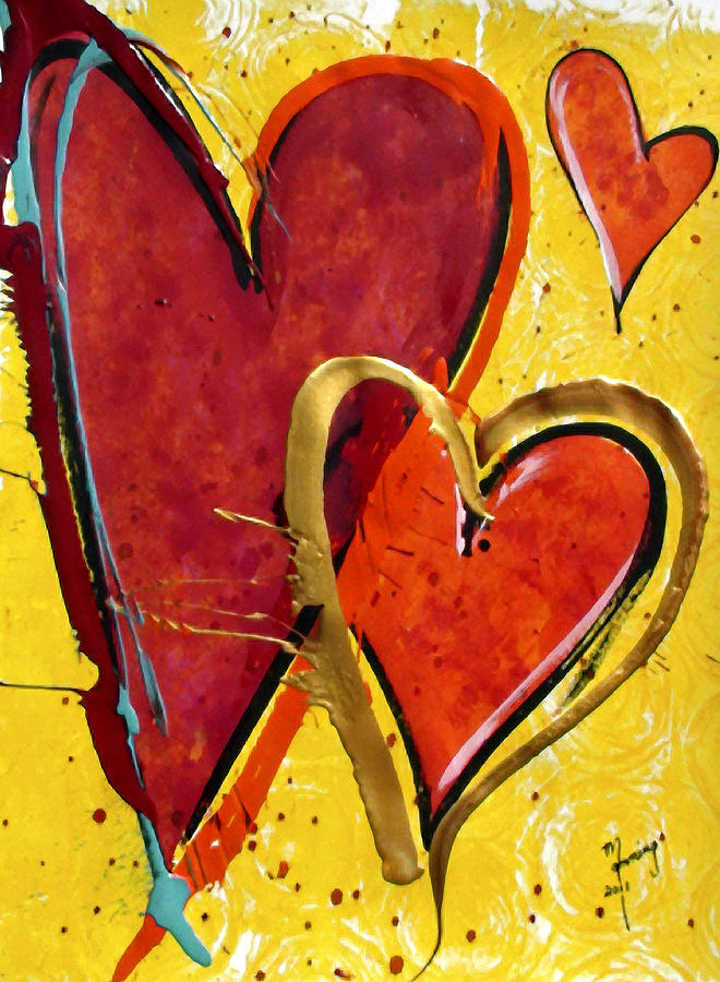 Dancing Hearts Painting by Richard Sean Manning