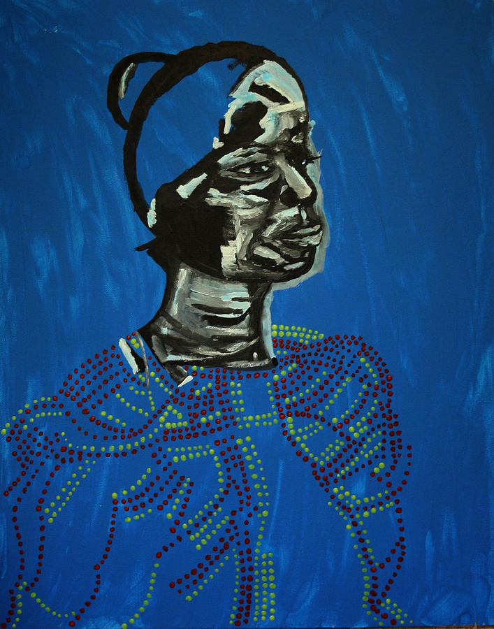 Dinka Bride - South Sudan #13 Painting by Gloria Ssali