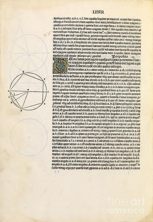 Euclids Elements Of Geometry, 1482 #13 Photograph by Royal Astronomical Society