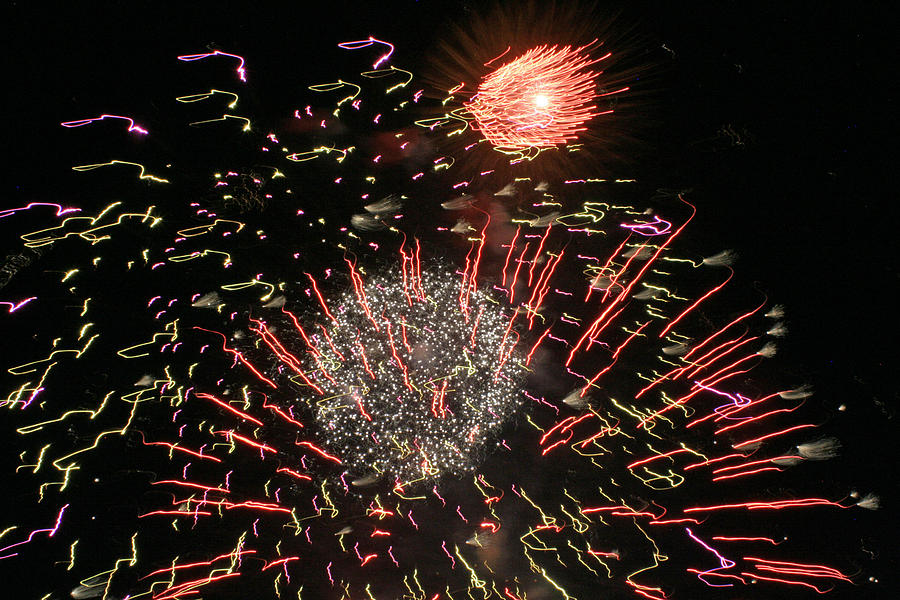 Fire works on the fourth of July in Montana Photograph by Larry Stolle Fine Art America