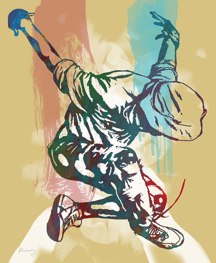 Portrait Drawing - Hip Hop Street Dancing  pop stylised art poster #13 by Kim Wang