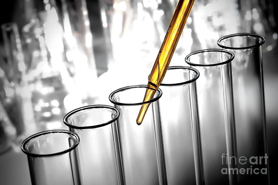 Test Photograph - Laboratory Test Tubes in Science Research Lab #13 by Science Research Lab