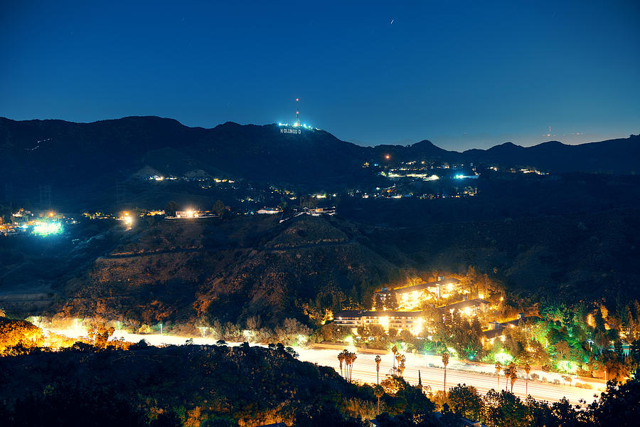 Los Angeles at night #13 Photograph by Songquan Deng