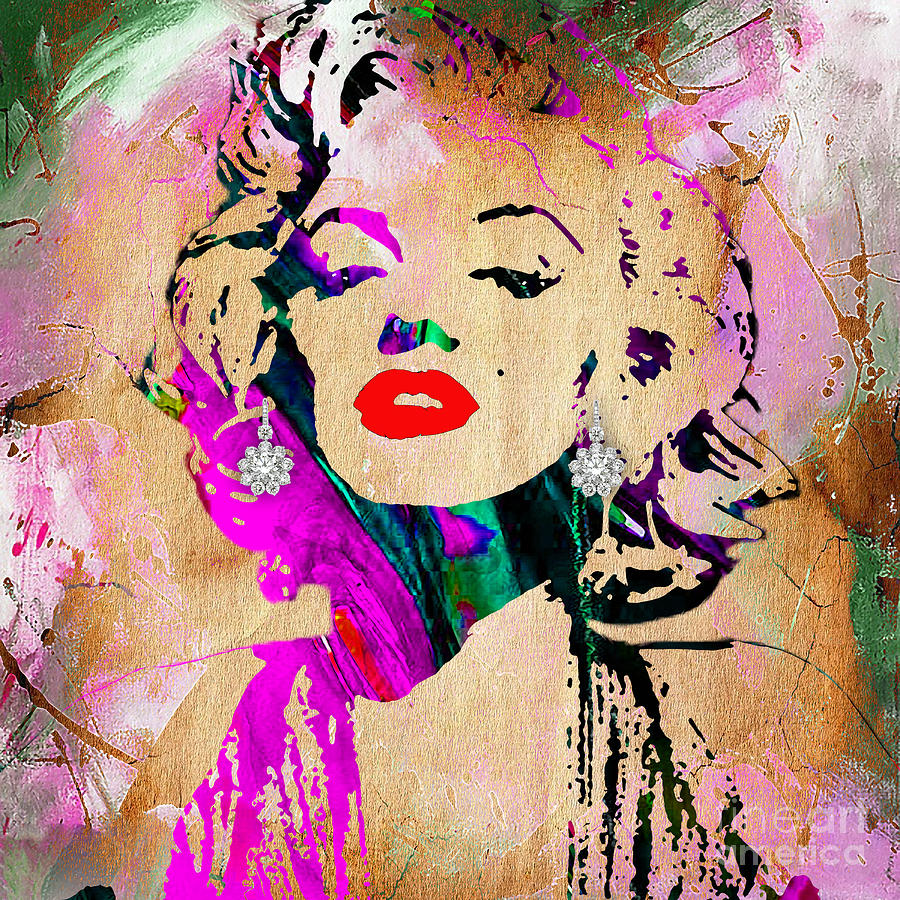 Marilyn Monroe Diamond Earring Collection #13 Mixed Media by Marvin Blaine