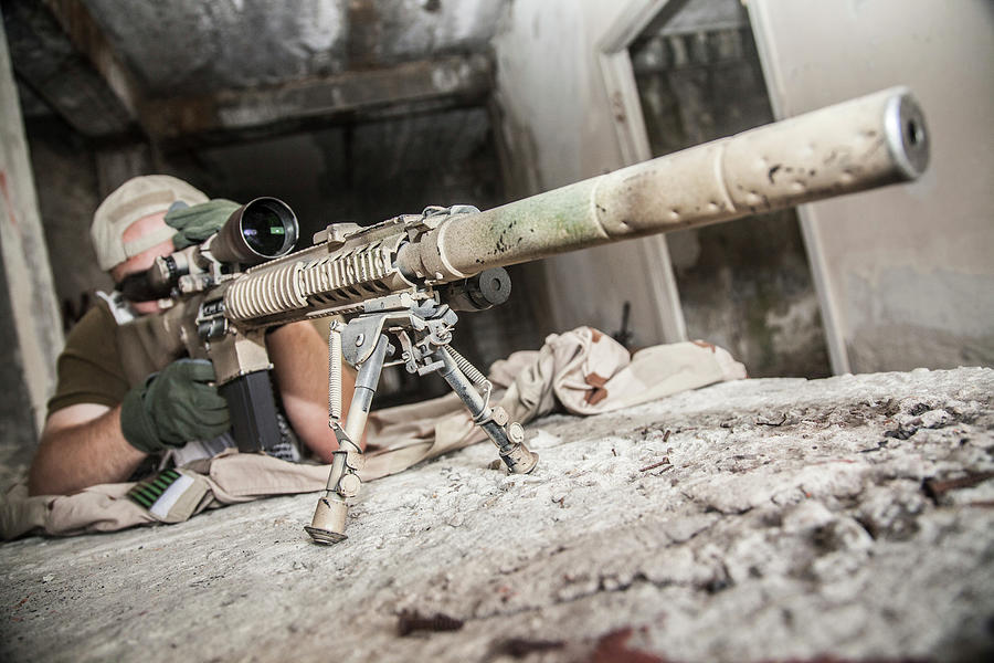Navy Seal Sniper With Rifle In Action #13 Photograph by Oleg Zabielin