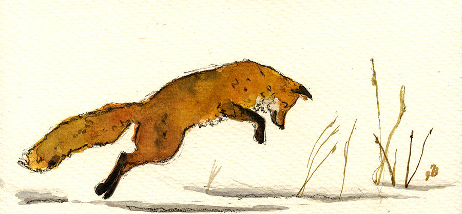 Wildlife Painting - Red Fox #13 by Juan  Bosco