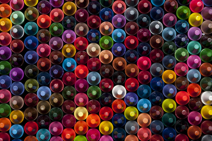 Rows of multicolored crayons  #13 Photograph by Jim Corwin