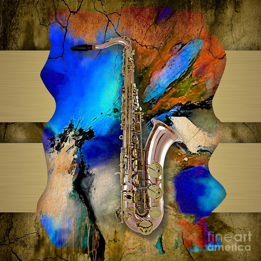 Music Mixed Media - Saxophone Collection #13 by Marvin Blaine