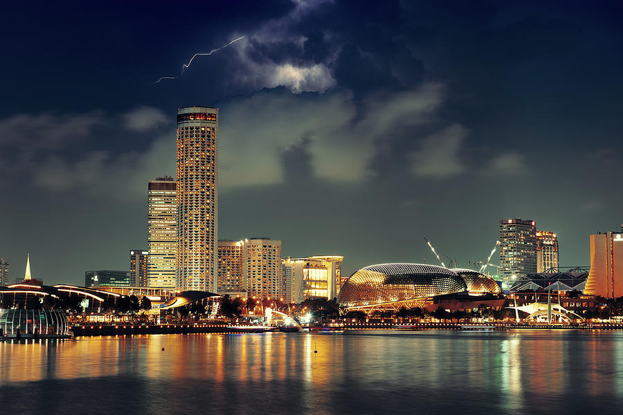 Singapore skyline #13 Photograph by Songquan Deng