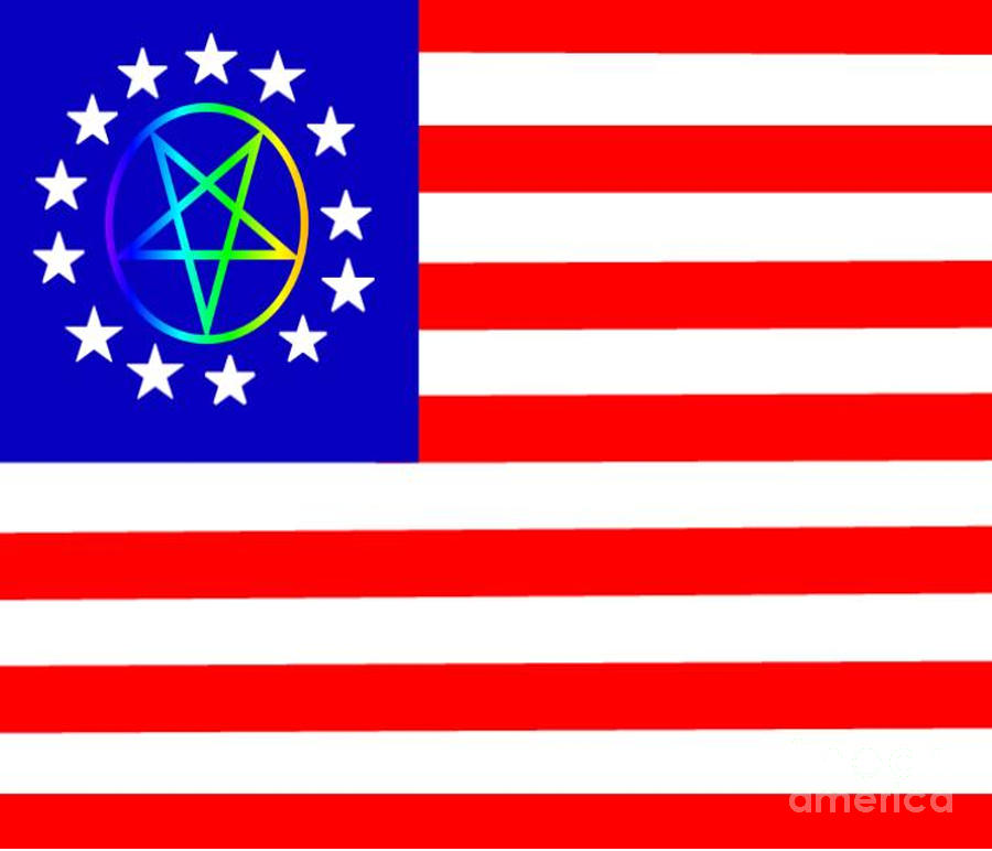 13 Stars Pentagram Flag Digital Art by Frederick Holiday - Fine Art America