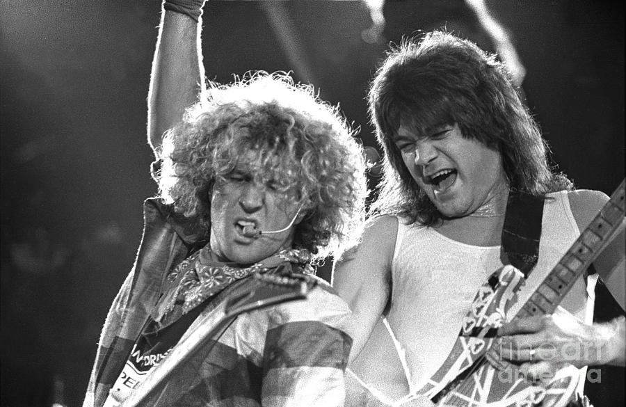 Van Halen Photograph - Sammy Hagar and Eddie Van Halen - Van Halen by Concert Photos