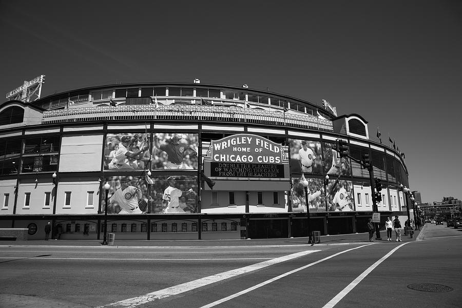 Chicago - Wrigley Field 2010 #5 BW Photograph by Frank Romeo