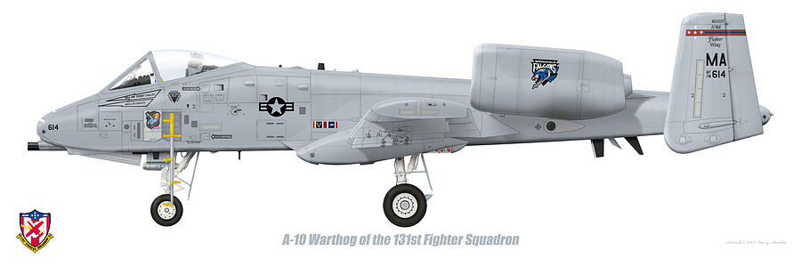 Jet Digital Art - 131st FS A-10 Warthog by Barry Munden