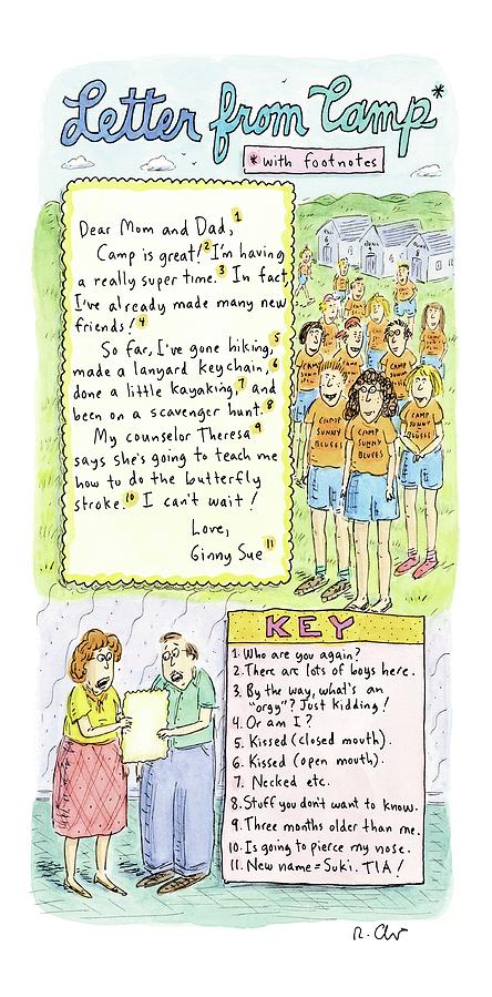 Letter From Camp* Drawing by Roz Chast