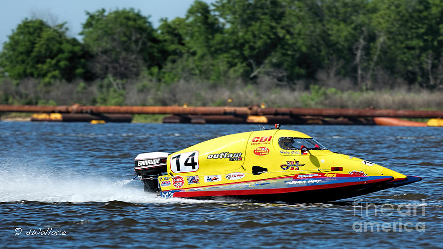 14 a Yellow Boat Port Neches Riverfest Photograph by D Wallace