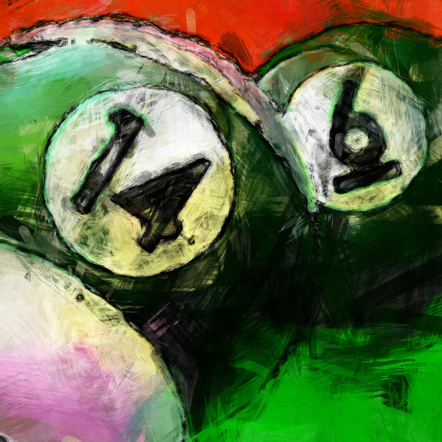 14 and 6 Billiards Abstract Digital Art by David G Paul