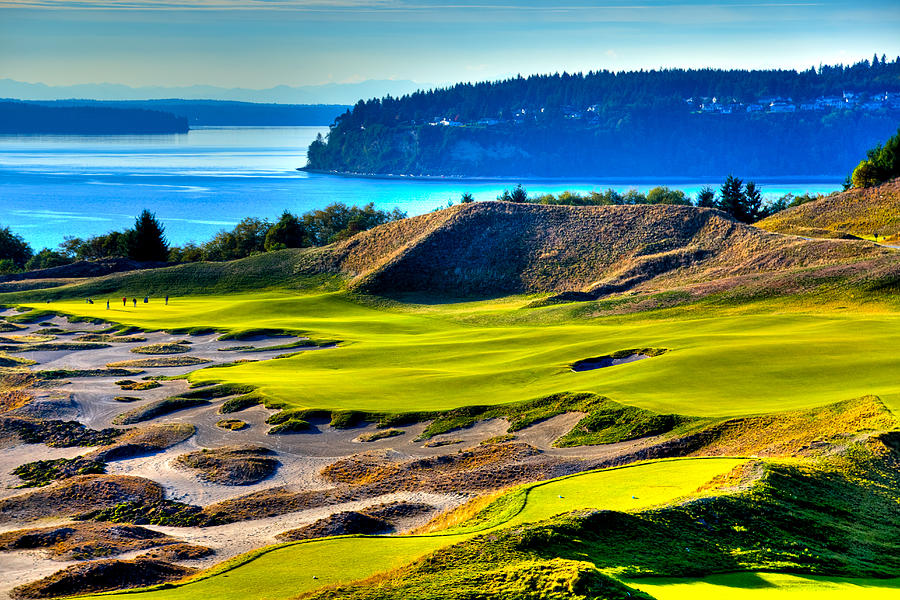 #14 at Chambers Bay Golf Course - Location of the 2015 U.S. Open Tournament Photograph by David Patterson