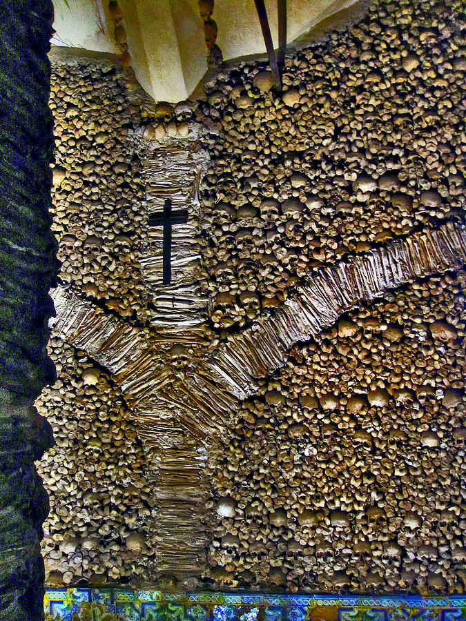 Skeleton Photograph - Capela Dos Ossos. Chapel Of Bones. Evora. Portugal. #14 by Andy i Za