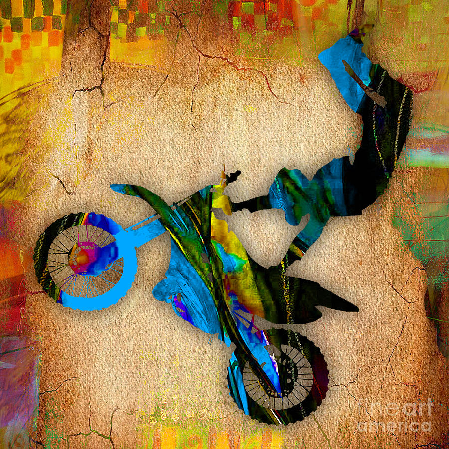 Sports Mixed Media - Dirt Bike #14 by Marvin Blaine