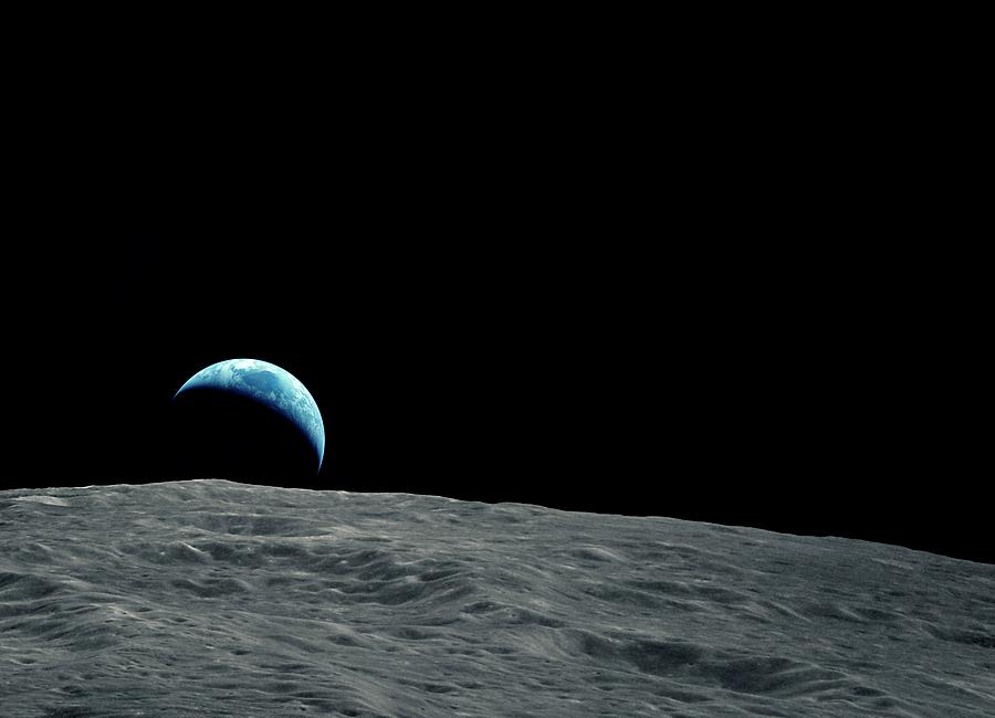 Earthrise Over The Moon #14 Photograph by Detlev Van Ravenswaay