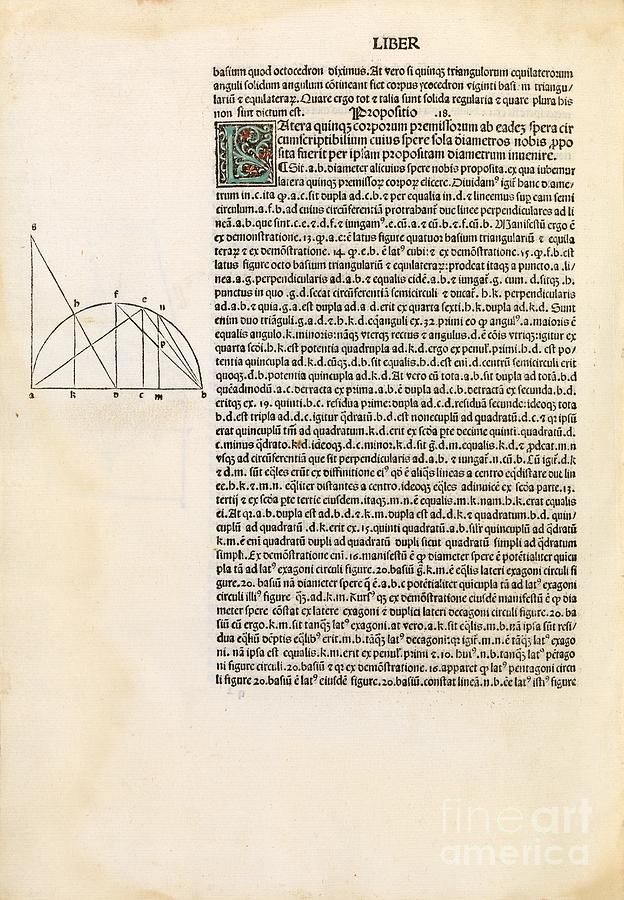 Euclids Elements Of Geometry, 1482 #14 Photograph by Royal Astronomical Society
