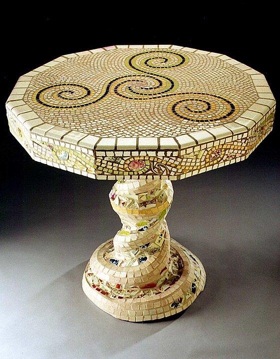 Mosaic table  #14 Ceramic Art by Charles Lucas