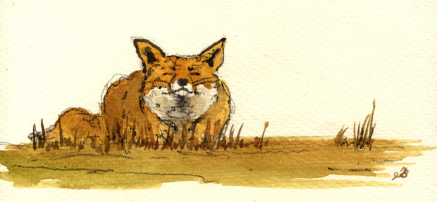 Wildlife Painting - Red Fox #14 by Juan  Bosco