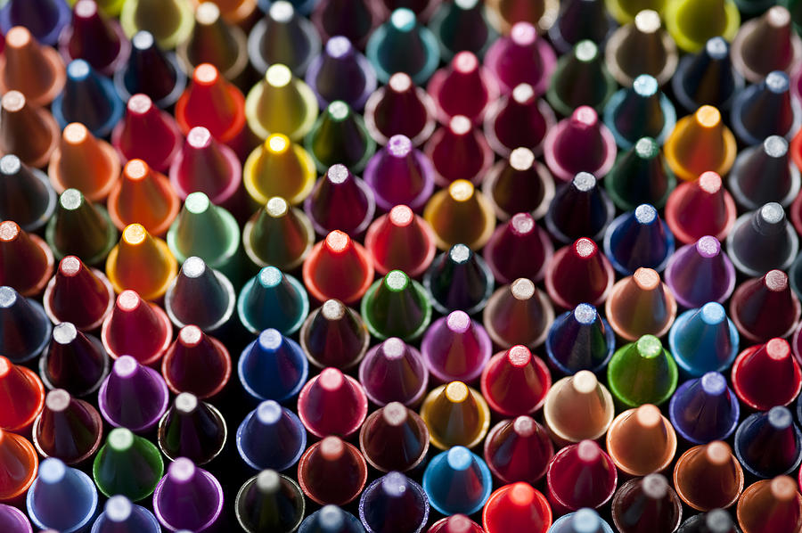 Rows of multicolored crayons  #14 Photograph by Jim Corwin