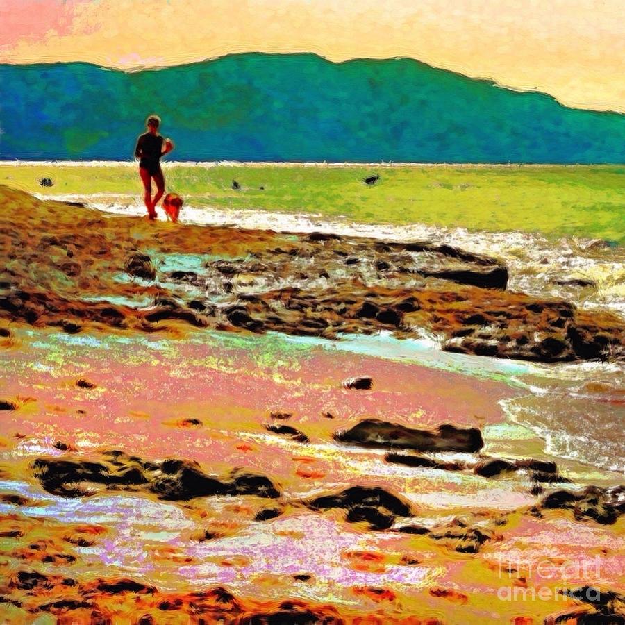 S Beach Walk at Cane Bay - Square Painting by Lyn Voytershark